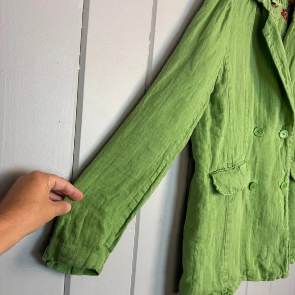 Sundance Oaklee Linen Blazer in Green Tea Size Button Front XL - Picture 8 of 16